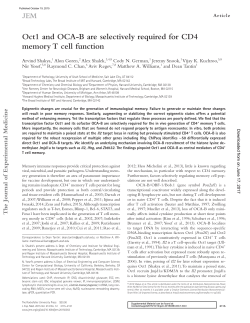Oct1 and OCA-B are selectively required for CD4 memory T