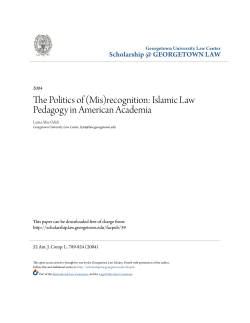 The Politics of (Mis)recognition: Islamic Law Pedagogy in American