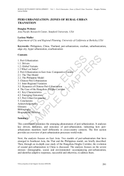 Peri-Urbanization: Zones of Rural-Urban Transition