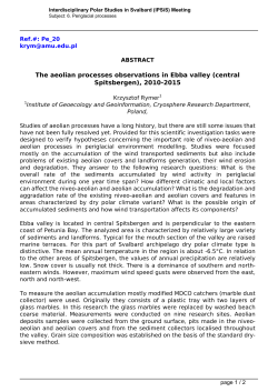 The aeolian processes observations in Ebba valley