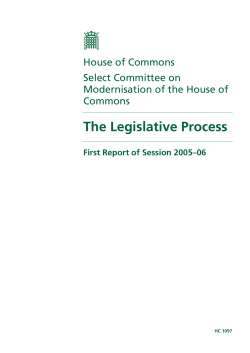 The Legislative Process - Publications.parliament.uk