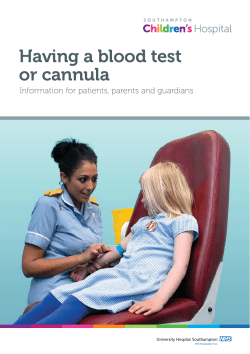 Having a blood test or cannula