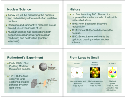 Nuclear Science History Rutherford`s Experiment From Large to Small