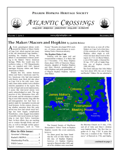 atlantic crossings - Pilgrim Hopkins Heritage Society