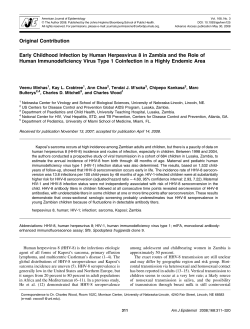 Early Childhood Infection by Human Herpesvirus 8 in Zambia and