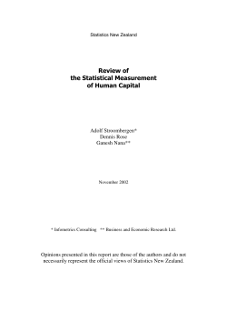 Review of the Statistical Measurement of Human Capital