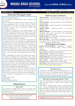 From the Principal`s desk School News