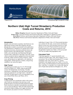 Northern Utah High Tunnel Strawberry Production Costs and