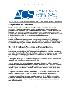 Fourth Amendment Constitution in the Classrooms Lesson Summary
