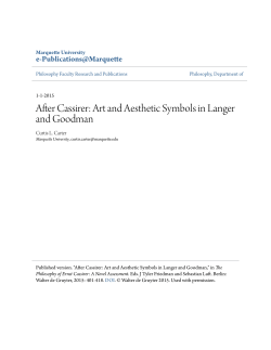 After Cassirer: Art and Aesthetic Symbols in Langer and Goodman