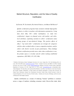 Market Structure, Reputation, and the Value of Quality