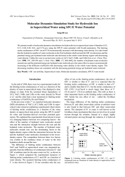 Molecular Dynamics Simulation Study for Hydroxide Ion in