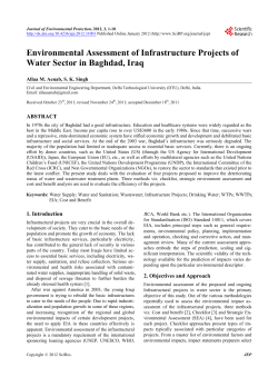 Environmental Assessment of Infrastructure Projects of Water Sector