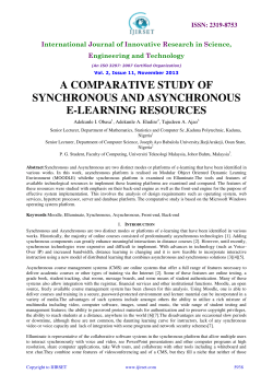 a comparative study of synchronous and asynchronous e