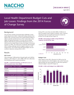 Local Health Department Budget Cuts and Job Losses