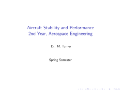 Aircraft Stability and Performance 2nd Year, Aerospace Engineering