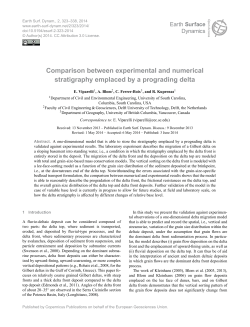 Comparison between experimental and numerical stratigraphy