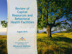 Review of Capital Resources and Behavioral Health Facilities