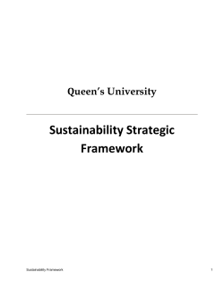 Sustainability Strategic Framework