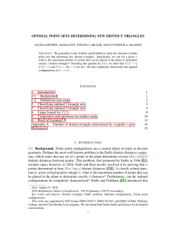 OPTIMAL POINT SETS DETERMINING FEW DISTINCT TRIANGLES