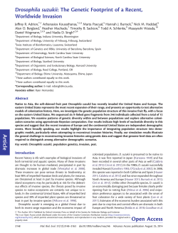 Article Drosophila suzukii: The Genetic Footprint