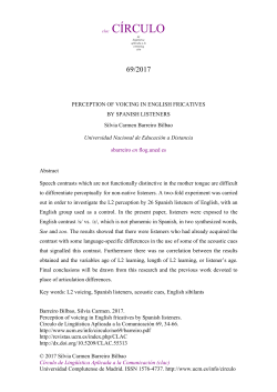 Barreiro Silvia Perception of voicing in English fricatives by Spanish