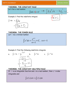 Integral Review 1/26