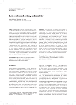 Surface electrochemistry and reactivity