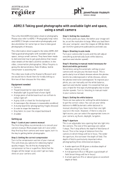 Taking good photographs with available light and space, using a