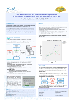 Does disbelief in Free Will promotes risk-taking - Serval