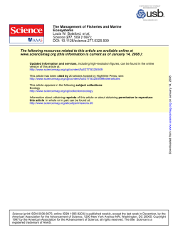 The Management of Fisheries and Marine Ecosystems