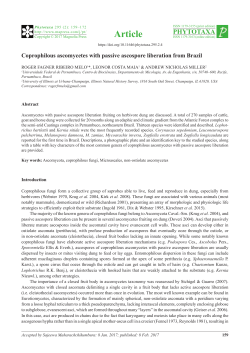 Coprophilous ascomycetes with passive ascospore liberation from