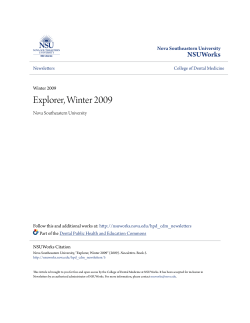 Explorer, Winter 2009 - NSUWorks