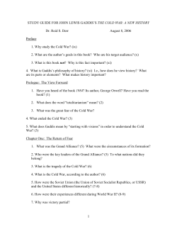 STUDY GUIDE FOR THE COLD WAR - Humanities with Mr. Shepard