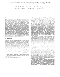 q-gram Based Database Searching Using a Suffix Array (QUASAR