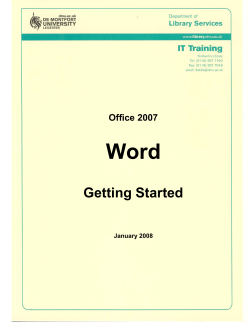 Getting Started - De Montfort University