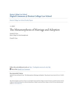 The Metamorphosis of Marriage and Adoption