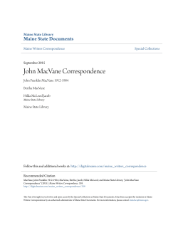John MacVane Correspondence