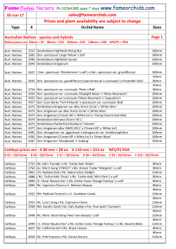 Prices and plant availability are subject to