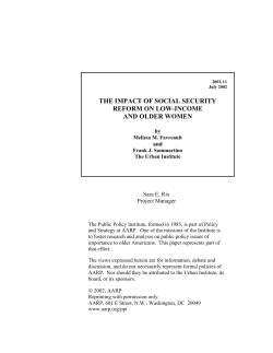 the impact of social security reform on low-income