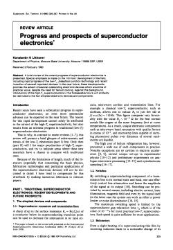 KK Likharev, "Progress and Prospects of Superconductor