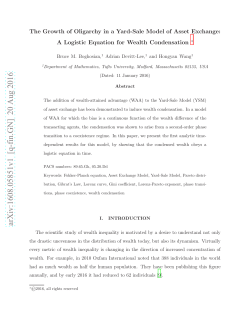 The Growth of Oligarchy in a Yard-Sale Model of Asset Exchange: A