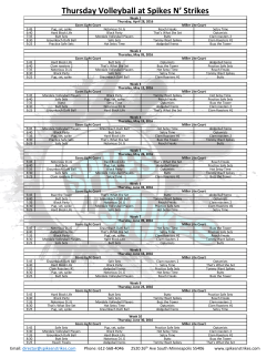 Thursday Volleyball at Spikes N` Strikes