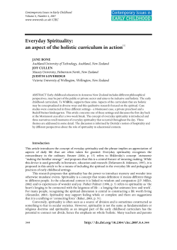 Everyday Spirituality - Victoria University of Wellington