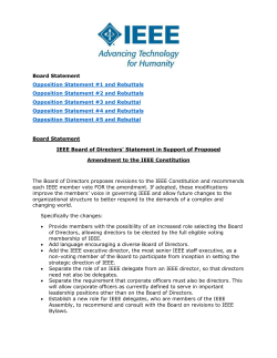 Board Statement Opposition Statement #1 and Rebuttals