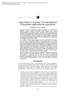 Legal history in Australia - Australian Academy of Law