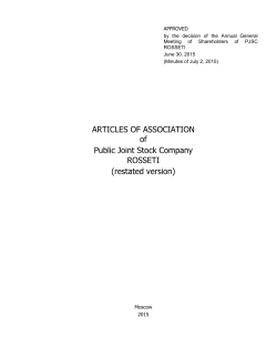 ARTICLES OF ASSOCIATION of Public Joint Stock Company