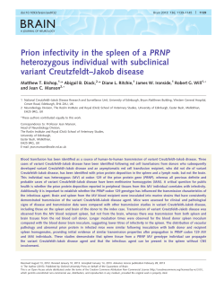 Prion infectivity in the spleen of a PRNP heterozygous individual