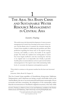 The Aral Sea Basin Crisis and Sustainable Water Resource