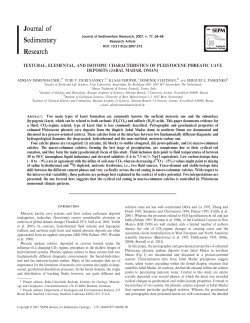 TEXTURAL, ELEMENTAL, AND ISOTOPIC CHARACTERISTICS OF